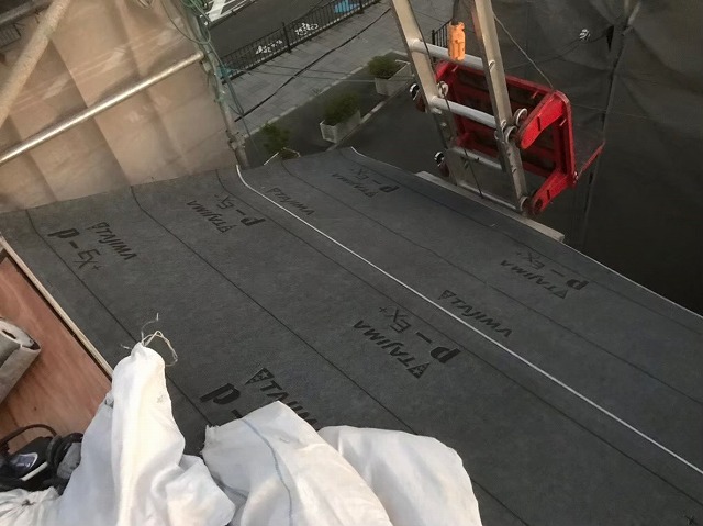 香芝市　防水紙　設置