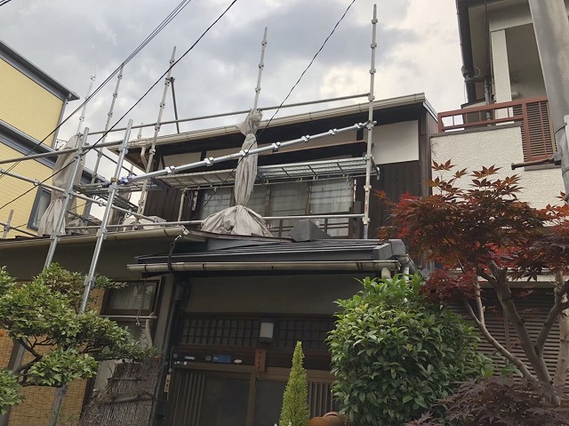 王寺町の屋根工事終了後の様子