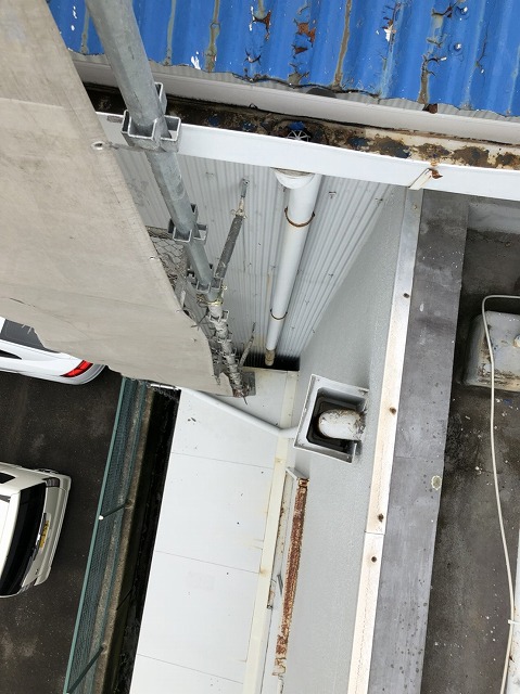 王寺町のスレート波板雨樋点検