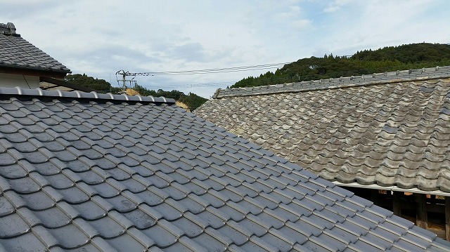瓦設置後の屋根