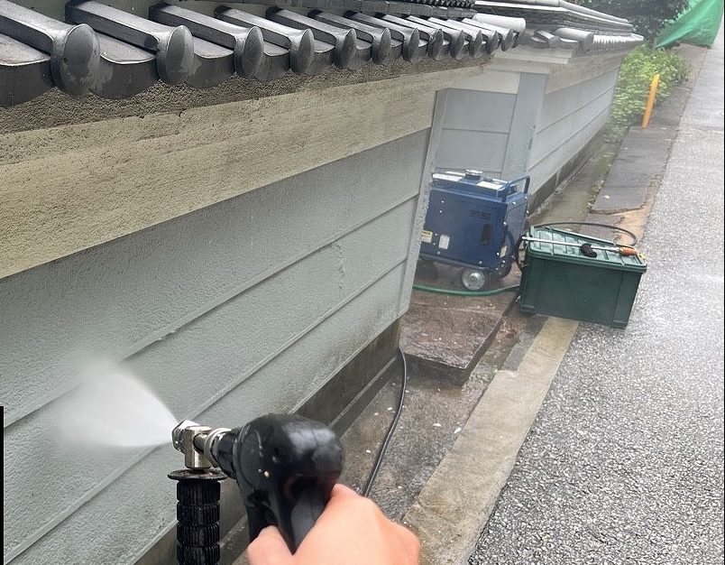 平群町擁壁洗浄