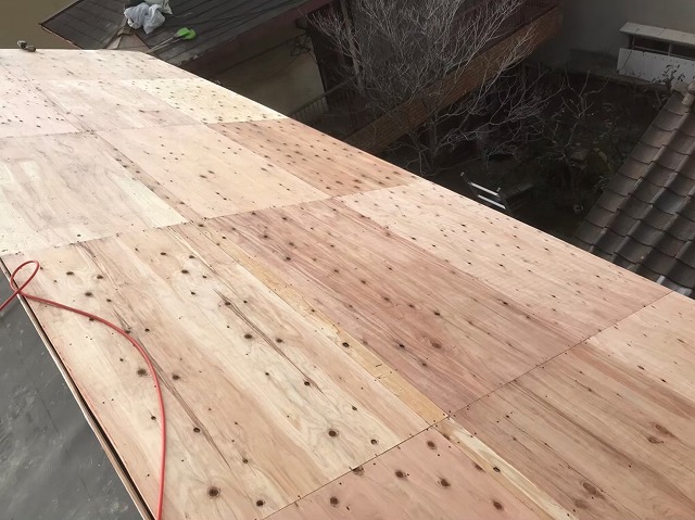 構造用合板を用いた増し張り