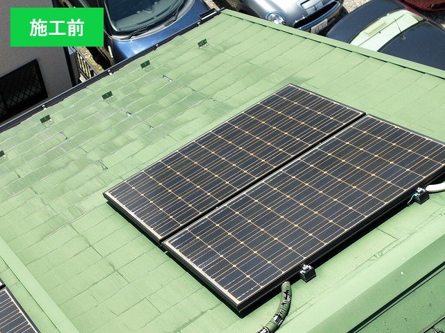 ソーラーパネル撤去後 パミール屋根をスーパーガルテクトへ重ね葺き工事