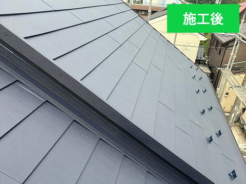 ソーラーパネル撤去後 パミール屋根をスーパーガルテクトへ重ね葺き工事