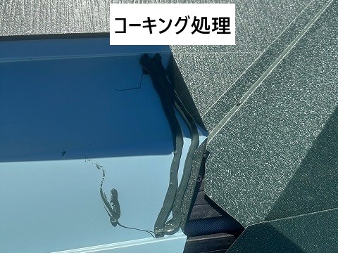 棟板金コーキング処理