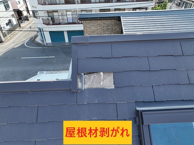 屋根材剥がれ