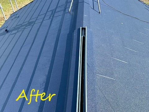 スレート屋根からスーパーガルテクトへカバー工法