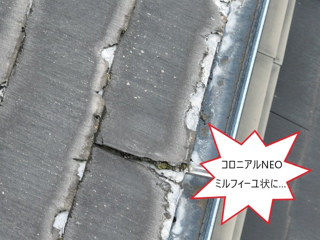 屋根　コロニアルNEOの劣化特徴