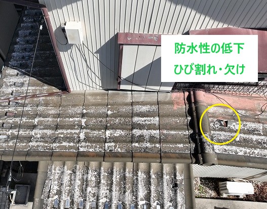 屋根葺き替え工事　かわらUを剥がし、月星商事のタフビーム455を設置