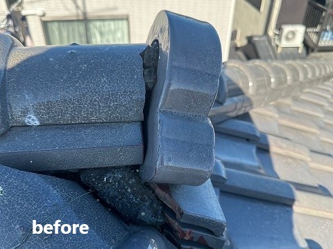 瓦修理　棟瓦の漆喰補修で安心を手に入れましょう♪