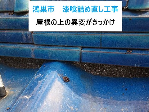 鴻巣市で漆喰詰め直し工事を実施