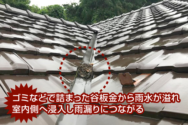 谷板金からの雨漏り？原因と修理方法をご紹介します♪