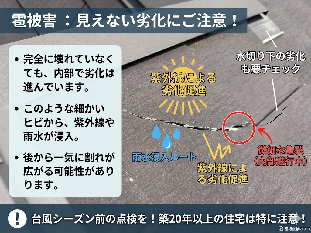 経年劣化が招いてしまう現象もご注意ください。