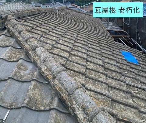 セメント瓦の老朽化が進んでいました