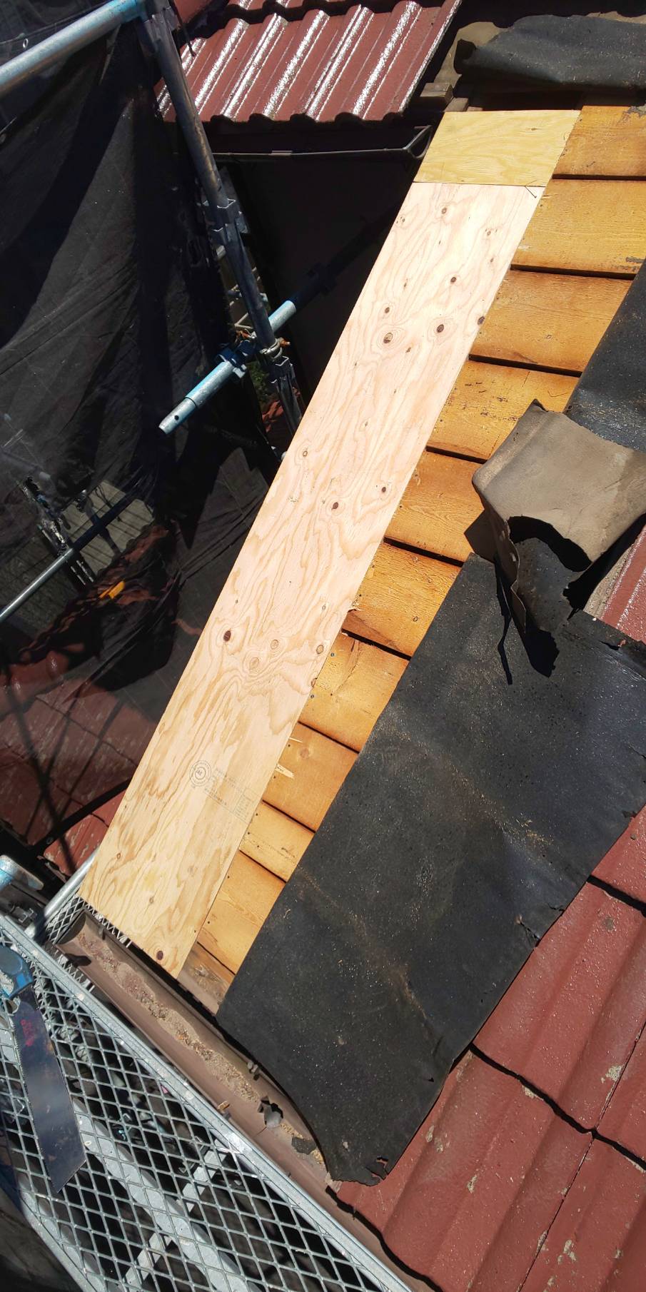 屋根野地板取付