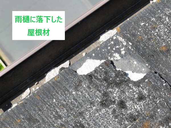 落下した屋根材