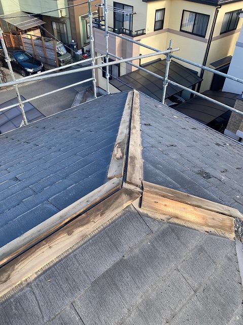 棟板金撤去しました