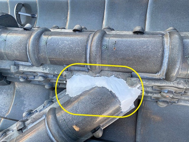 漆喰の詰め直し