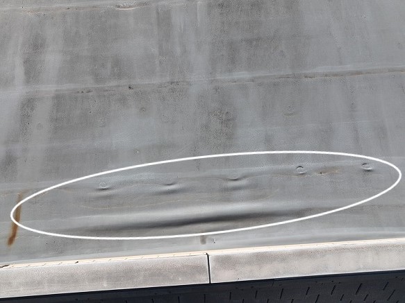 陸屋根　防水シートの劣化