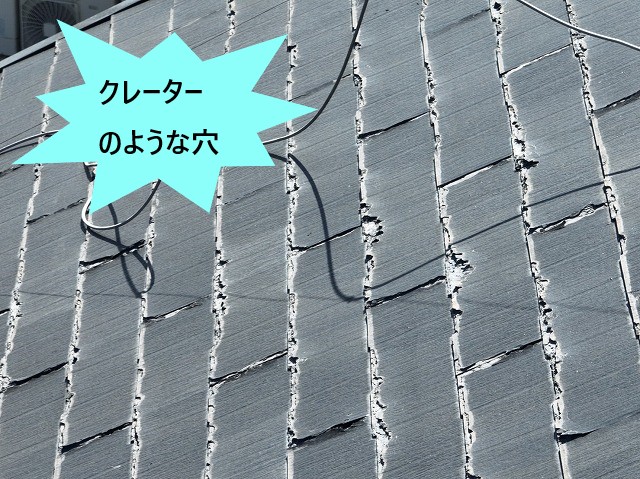 クレーターのような穴