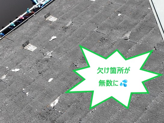 無数の欠け箇所