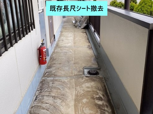 既存長尺シート撤去