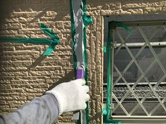 サイディングの目地　ならし