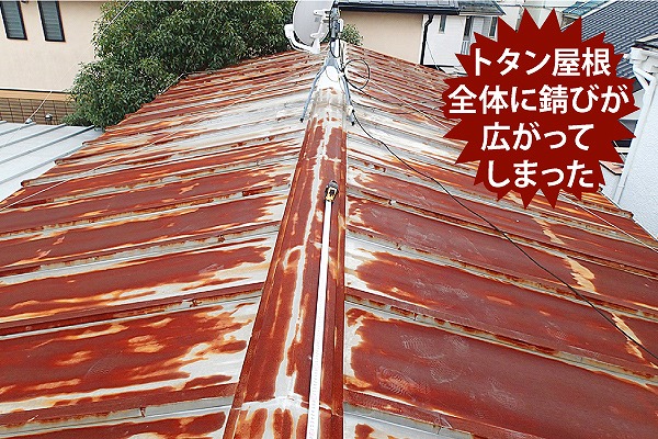 トタン屋根の一部交換と棟板金交換工事を実施