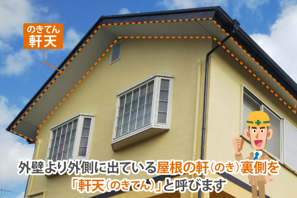 軒天ってどの部分？屋根の裏側の板が張ってある所ですよ！