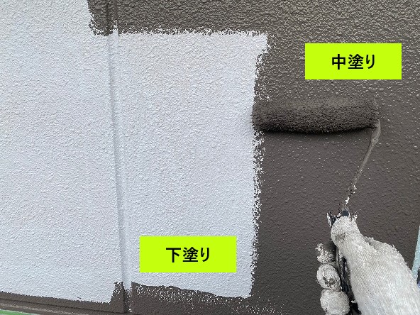 下塗りと中塗り