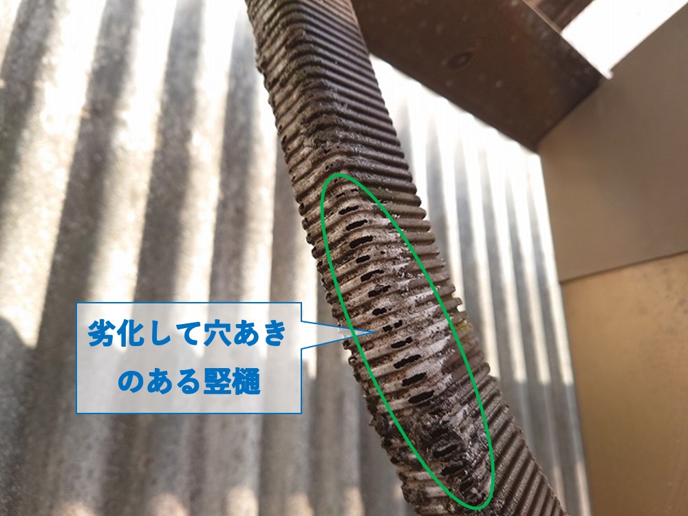 カーポートの排水ホース