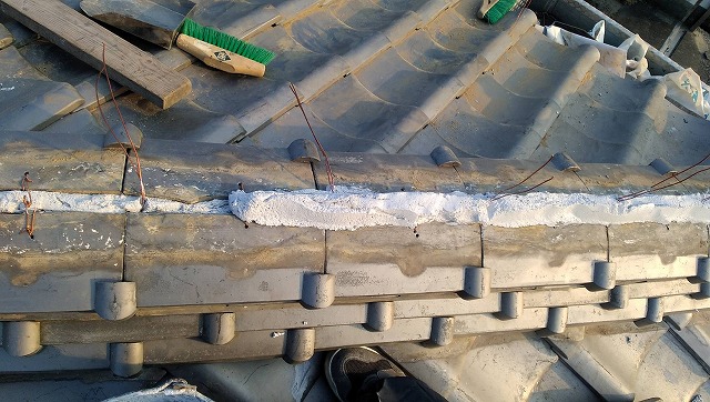 隅棟ののし瓦の施工