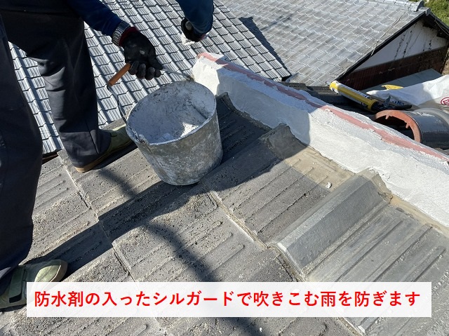 棟のシルガード施工