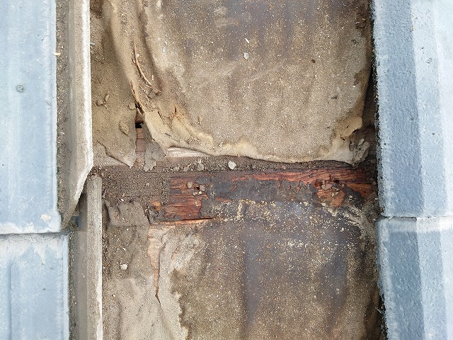 劣化した防水紙