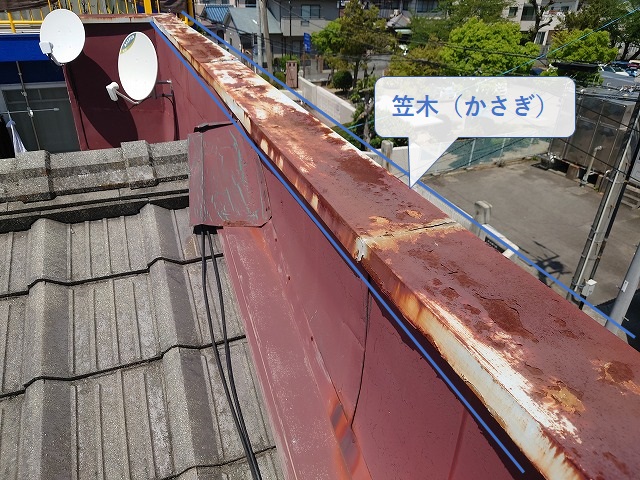パラペットの笠木板金