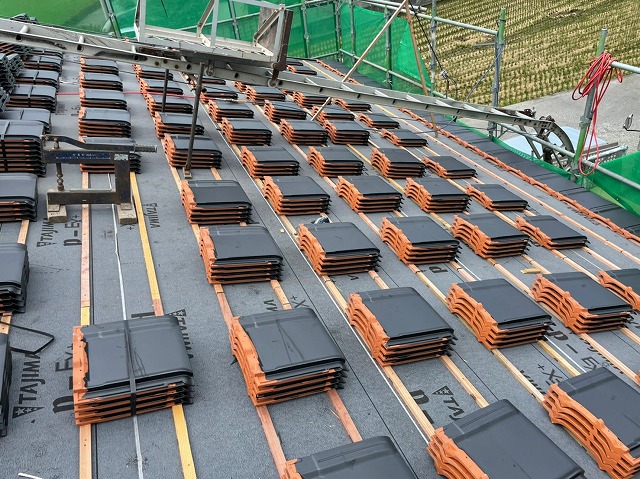 陶器平板瓦の屋根あげ