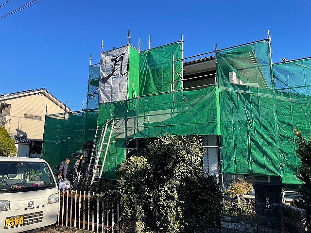 リフォーム工事の足場