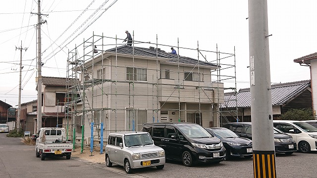 安全作業の為の仮設足場