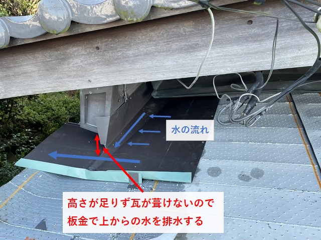 瓦が入らない所の雨仕舞