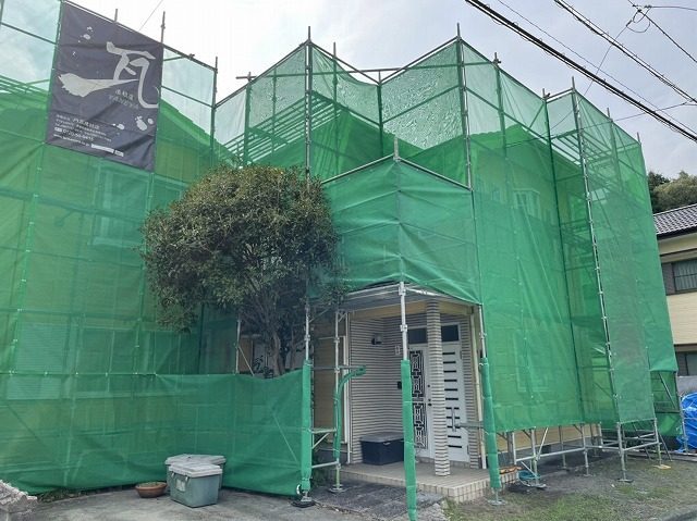 メッシュシート張り