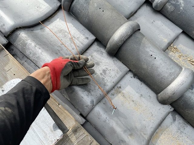 松山市　緊結用の銅線