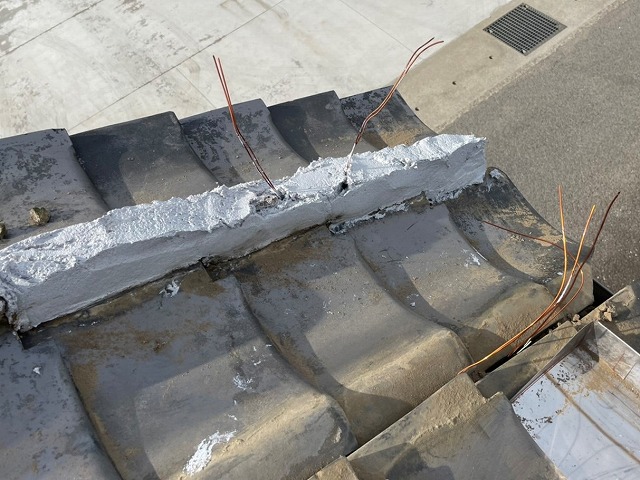 風切丸の漆喰施工