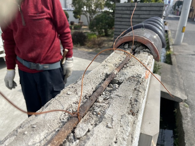 切れた銅線の交換