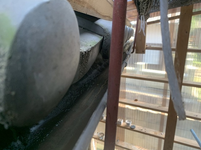 掃除後の雨樋