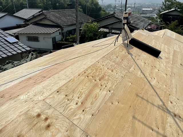 構造用合板の増し張り完了