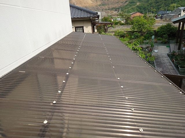 テラスのポリカ波板