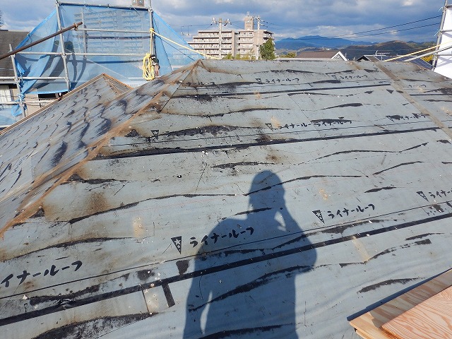 野地板の増し張り前