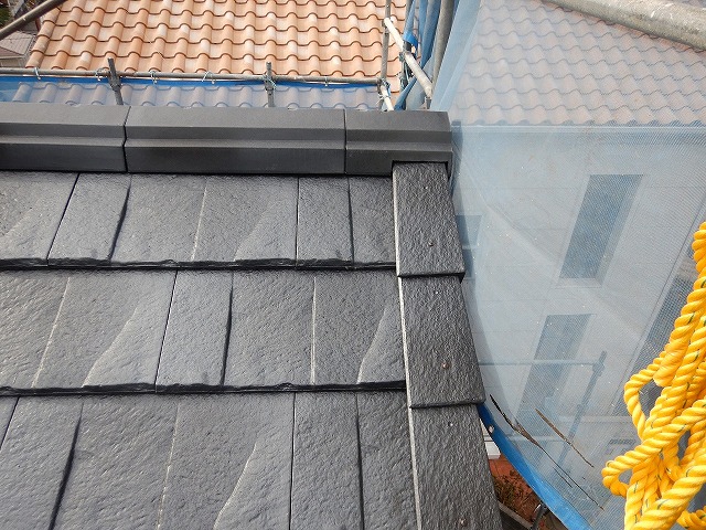 ケラバの瓦の取り付け後