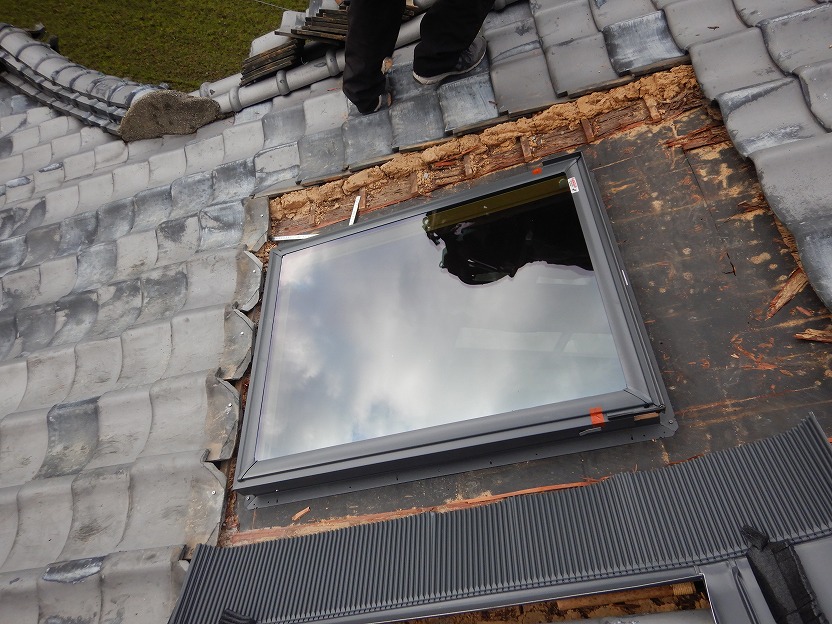 天窓を取り付けた様子