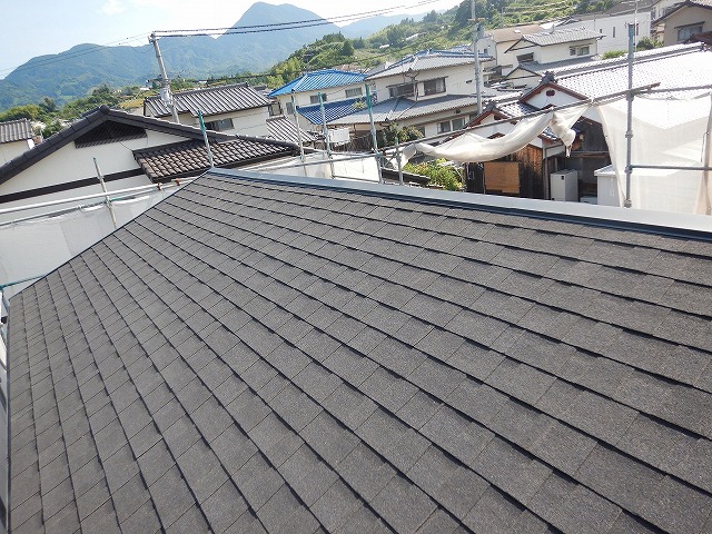 アスファルトシングルの施工完了後